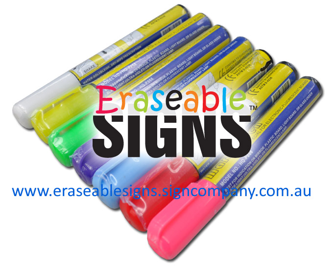 Chalk Pens used for eraseable signs